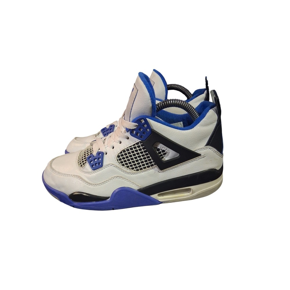 Nike Air Jordan 4 Retro Motorsports White Game Royal Black 308497-117 Mens 7